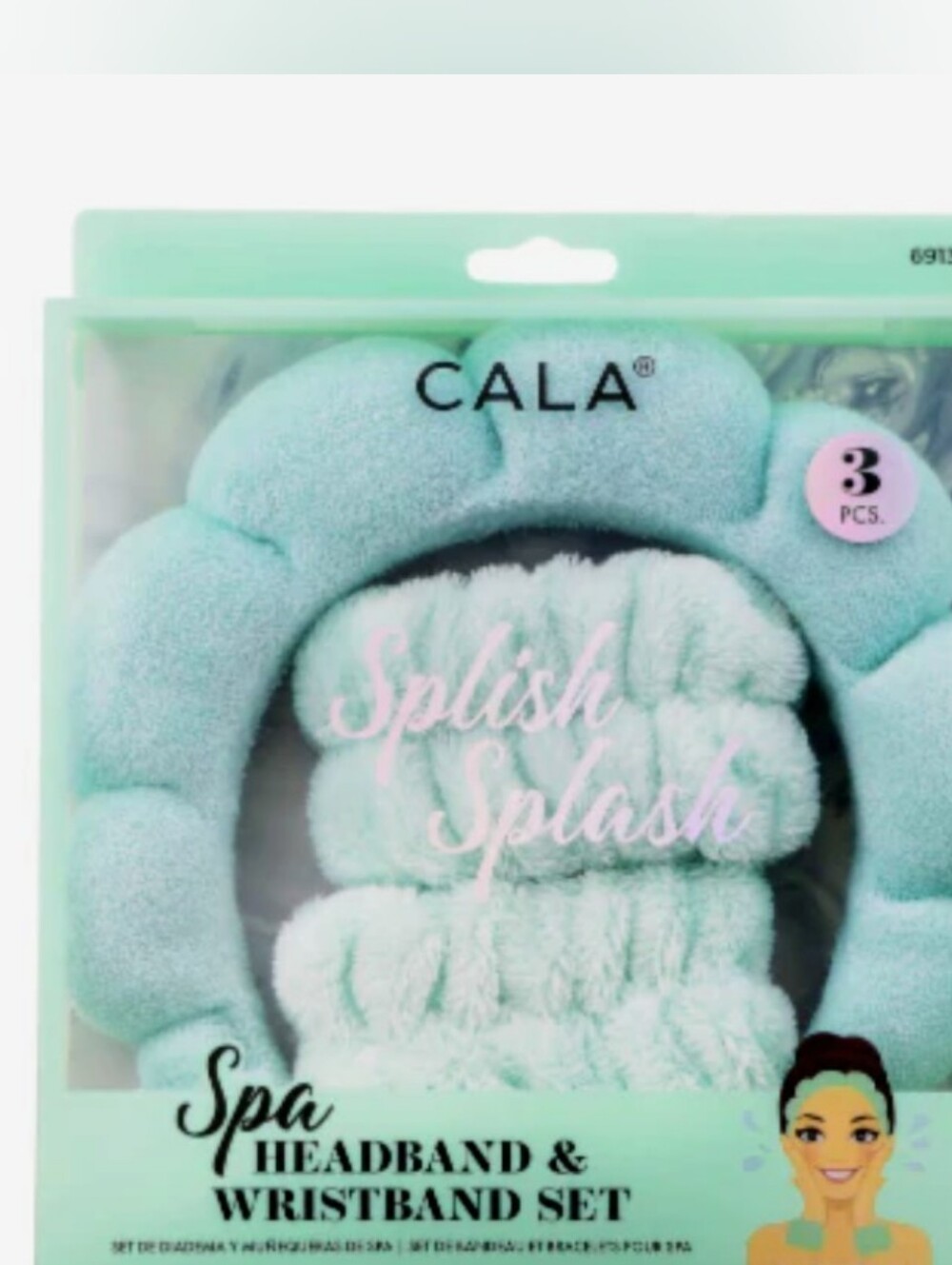 CALA Spa Headband & Wristband Set Mint MWT